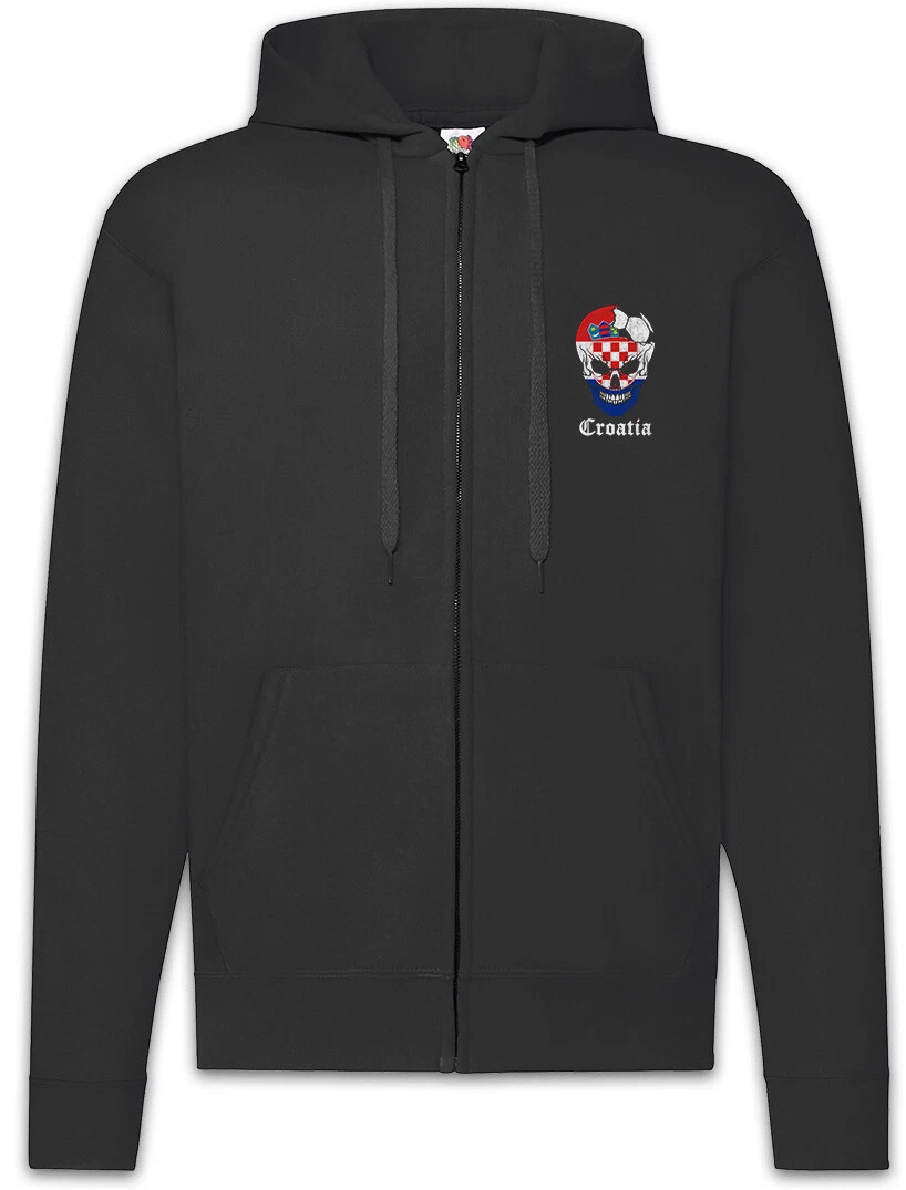 Croatia Football Skull I Zipper Hoodie croatian Soccer Flag World Championship