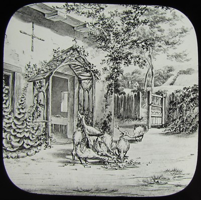 Glas Magische Laterne Dia DIE BESCHWIPSTEN GÄNSE NR2 UM 1890 ZEICHNUNG VIKTORIANISCHE GESCHICHTE 