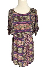 Urban Outfitters Angie Multi Color Cold Shoulder Dress S Small