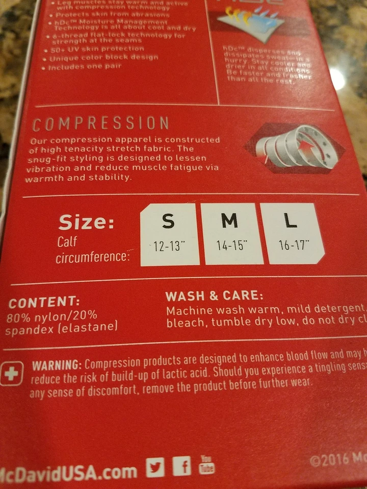 MCDAVID COMPRESIÓN PIERNA MANGAS PAR PEQUEÑO S CARBÓN NEGRO AMARILLO BRILLANTE 6576 Foto 4 de 4