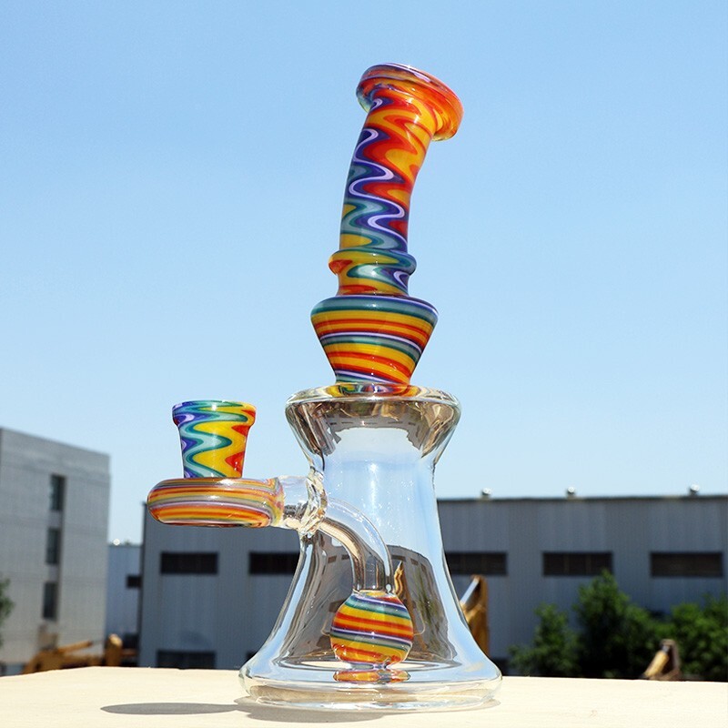 7.8" Chroma Glass Water Pipe Bong Bubbler W/ Percolator Hookah Free Shipping