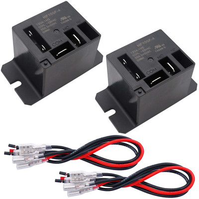 Tnisesm 2PCS Power Relay SPST(1 NO) AC120V Coil, 30A SPST 120 VAC with Flange Mo