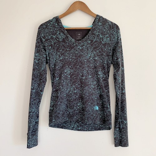 North Face Floral Hoodie T Shirt Small 
