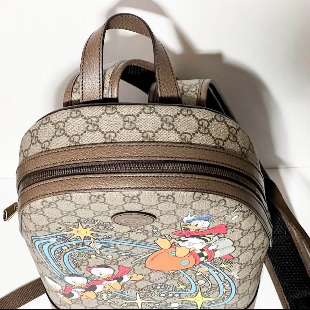 Gucci x Disney GG Supreme Backpack Bag Donald Duck Interlocking