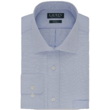 Ralph Lauren men's Non-Iron long sleeve Dress Shirt -size 17 / XL - Blue Check