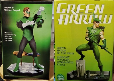 DC Direct Hal Jordan GREEN Lantern GREEN Arrow Statue Hard Travelling Heroes Set