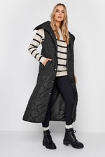 Lts Tall Funnel Neck Quilted Longline Gilet