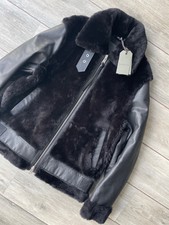All Saints Women's Black "bexley" Shearling Coat Jacket - Medium - New & Tags