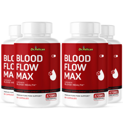 Blood Flow Max- Blood Support- 4 Bottles- 240 Capsules