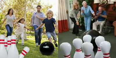 Giant Bowling Inflatable Large Ball Pins Bowler PUMP In/Outdoor Play