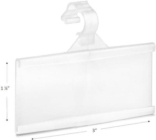 Pack of 100 - Plastic Wire Shelf Label Holder, Sign and Ticket  Assorted Sizes  - Picture 11 of 18