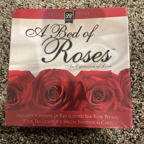 Box Of Scented Rose Pedals, Tea Lights And Card. New In Box