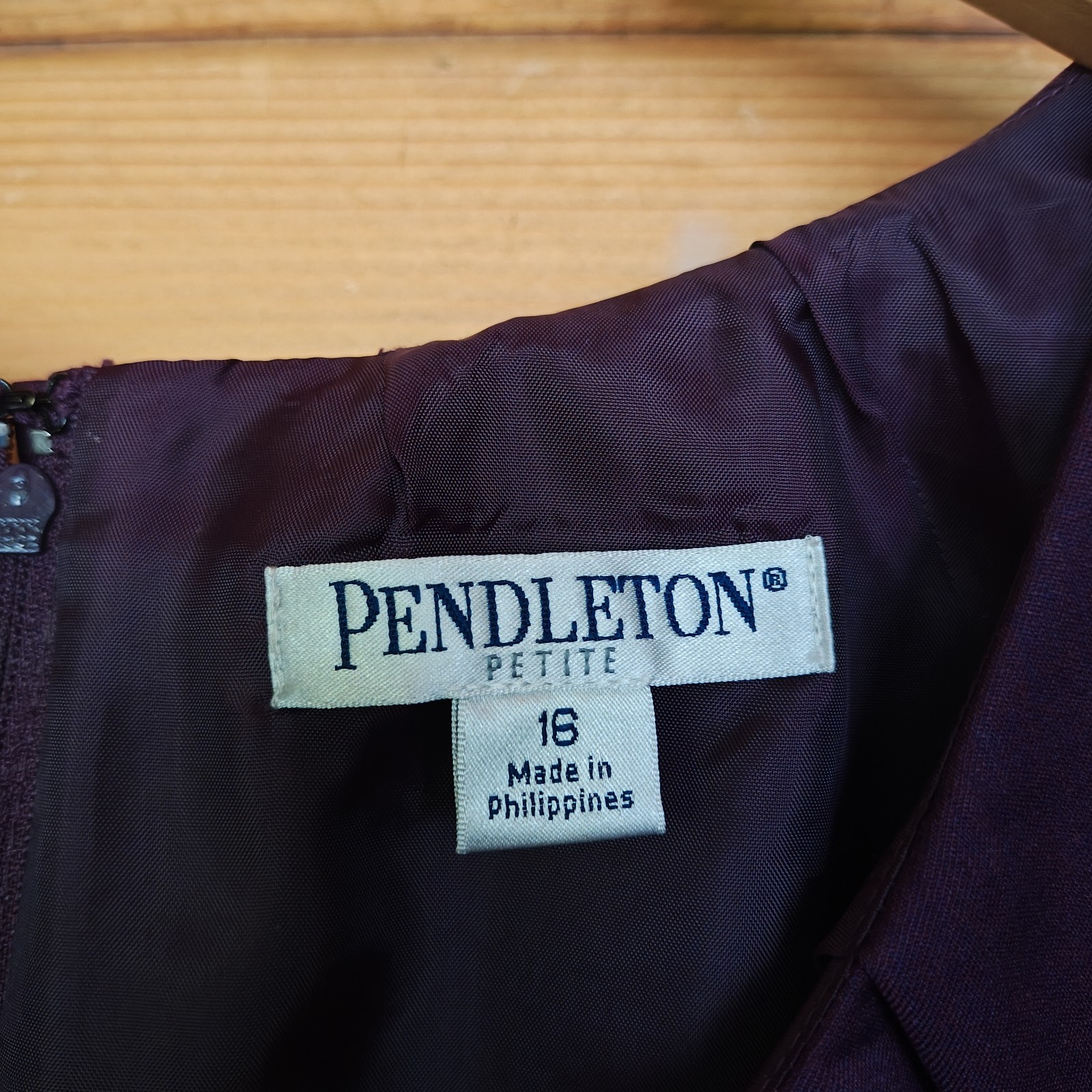 Pendleton Purple Wine Wool Blend Lined Shift Care… - image 3