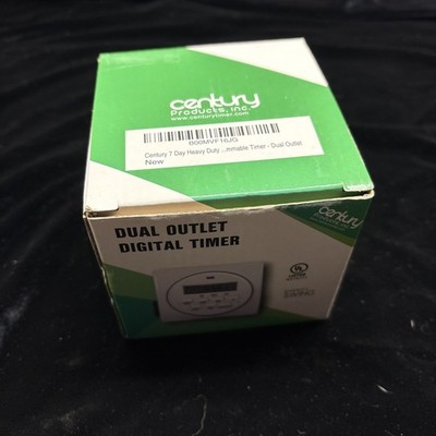 CENTURY FD60-U6 Digital Programmable Timer Dual Outlet  7-Day Heavy Duty  