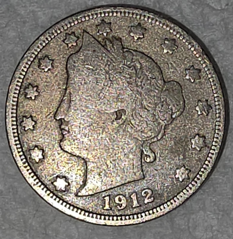 1912 P Liberty Head V Nickel 5C Coin Charles E Barber US Ungraded