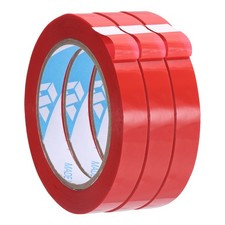 3Pcs 9/16" x 98.4 Yd Poly Bag Sealing Tape, Red