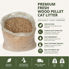 Cat Litter 30/60 Litres Absorbent Pine Wood Pellets
