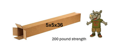 5'' x 5'' x 36'' CARDBOARD BOX - 200 lb - SINGLE BOX - TALL
