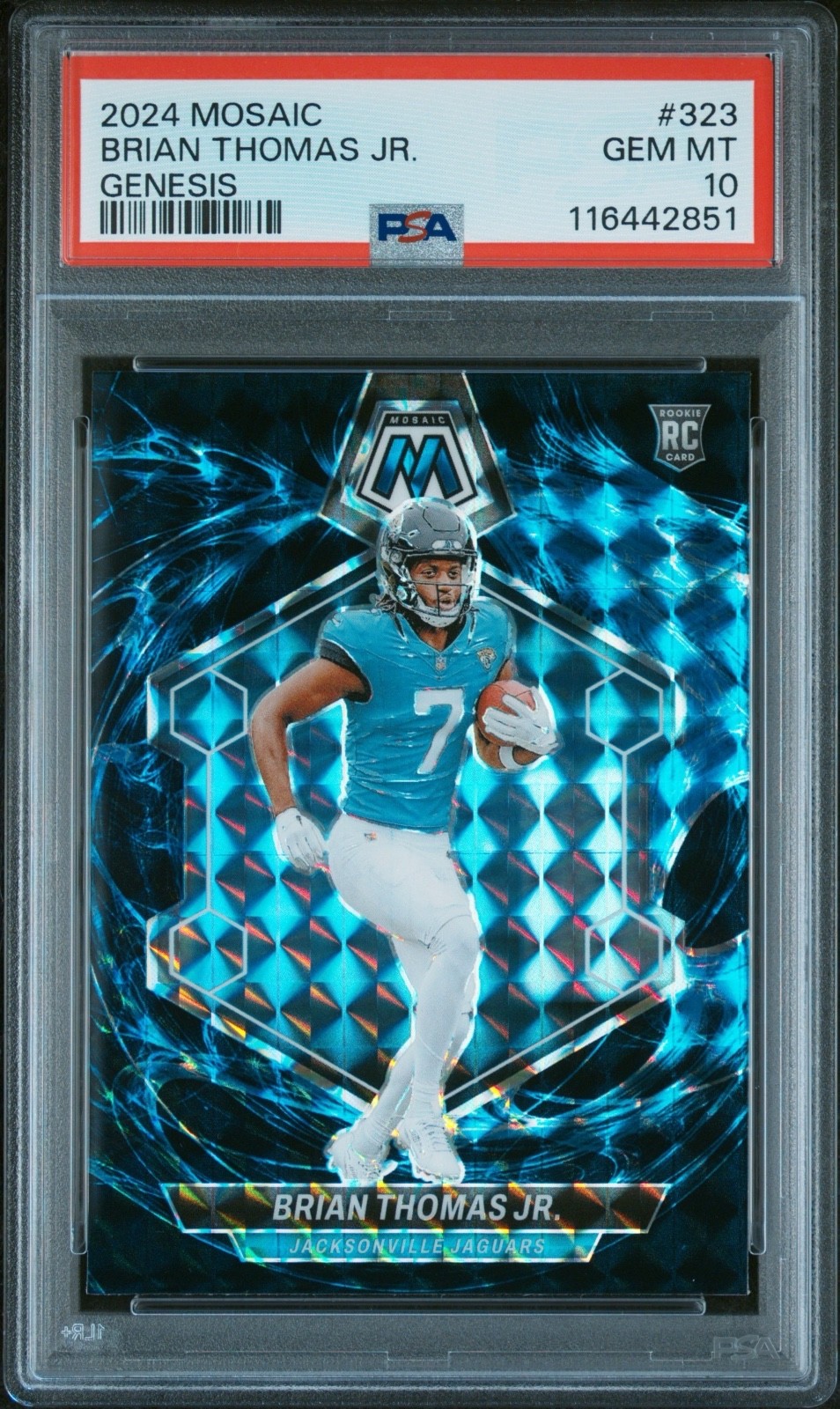 2024 Panini Mosaic Brian Thomas Jr RC Genesis PSA 10 Rookie #323 SP
