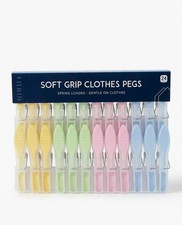 24 Pack Soft Grip Cloths Pegs Strong Plastic Laundry Clips Washing Line Non-Slip