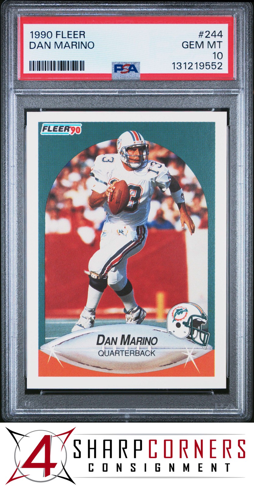 1990 FLEER #244 DAN MARINO DOLPHINS HOF PSA 10
