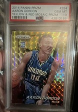 2014-15 Panini Prizm - Aaron Gordon #254 Yellow & Red Mosaic Prizm (RC) PSA 10