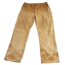 Dickies Carpenter Pants Mens 35x30 Brown Duck Canvas Distressed Workwear 1939RBD