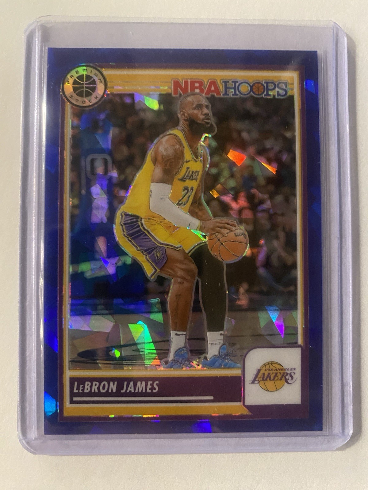 2023-2024 NBA Hoops Premium Stock Lebron James #149 Blue Ice /99