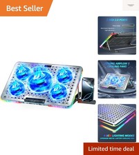 Laptop Cooling Pad, Laptop Cooler Gaming 5 Quiet Fans with Large Metal Plate ...