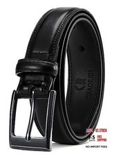 Mens Belts Leather Gift for Men - Ideal 36 Fits Waist 34"-35" Classic Black