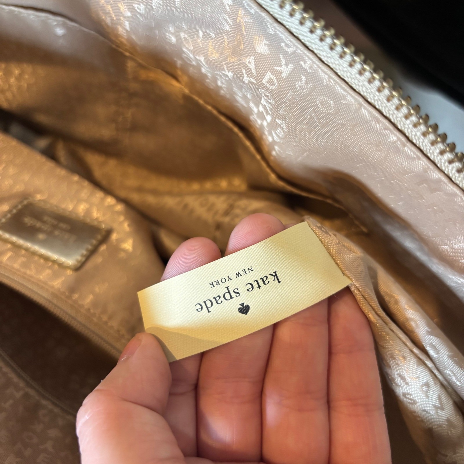 Kate Spade Sophie Camellia Street Gold Mirror Tote thumbnail 9