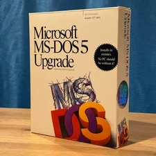 Microsoft MS-DOS 5 Upgrade - 5.25" Floppy Disks, Manuals