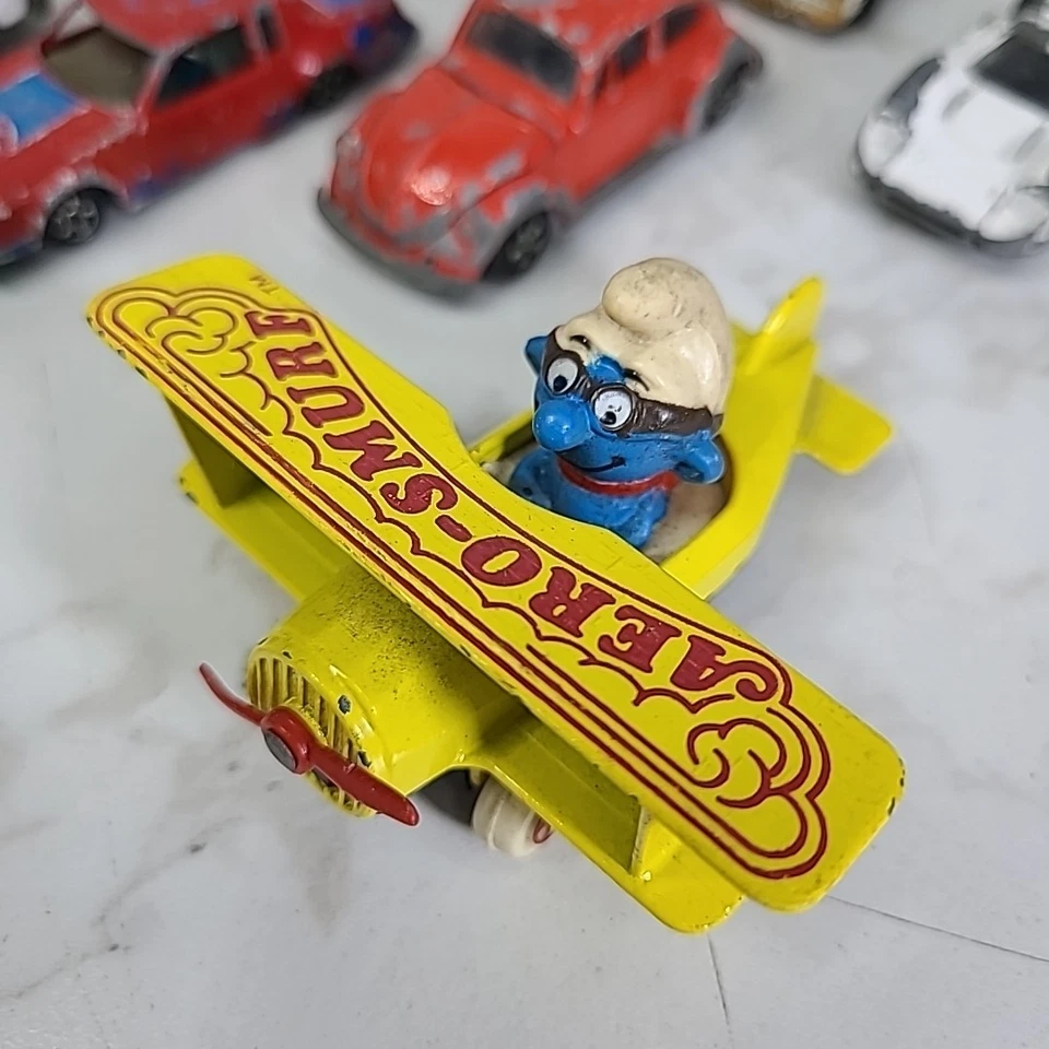 Mixed Lot of 17 Vintage 80s 90s ERTL Diecast Cars Loose John Deere Smurfs - Image 2 of 4