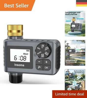 Praktischer Wasser-Timer für Gartenschlauch mit Regenverzögerung und LCD-Display