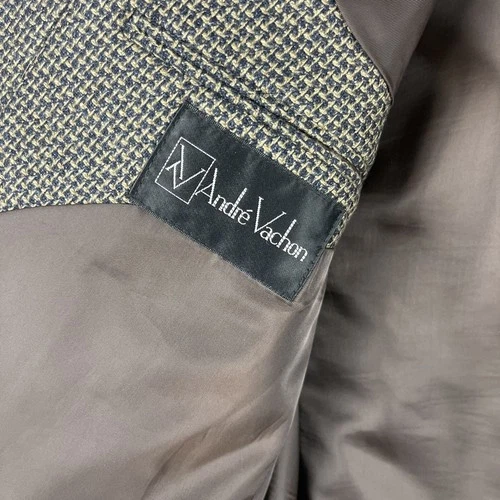 Andre Vachon Lambswool Blazer Sport Coat Mens 46S Brown 2 Button image 5