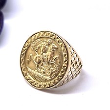 9ct Gold St George Ring Size T Hallmarked 9ct Yellow Gold George & Dragon Ring
