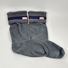 Cozy Hunter Rain Boot Socks Women  s Size 8-10, Gray W Navy Black N Gray Stripes
