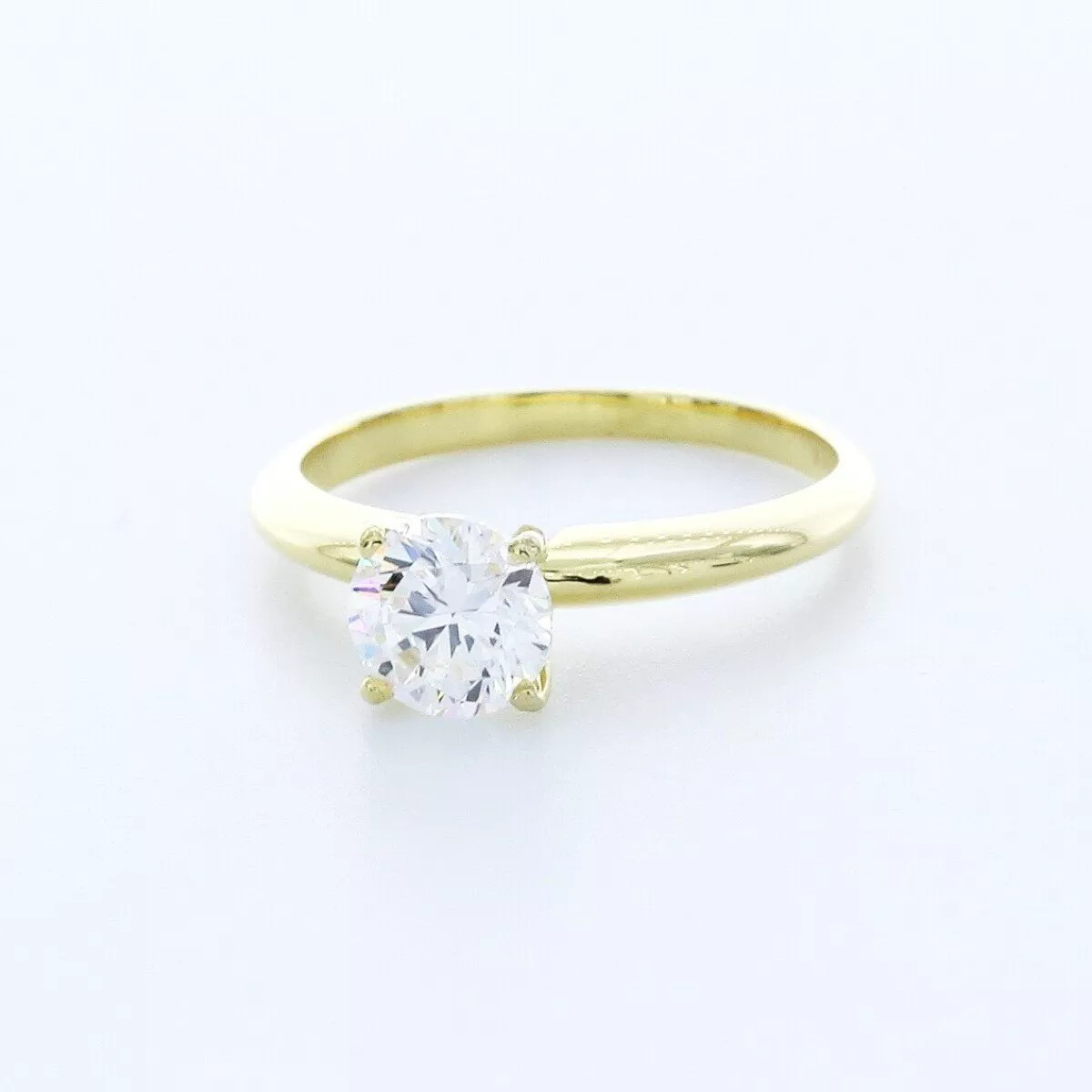 Solitaire Engagement Ring 14K Gold Classic 1.16 CT Round Lab-Grown Diamond D VS2