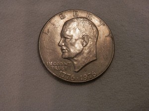 1776-1976 D Eisenhower Dollar Coin Liberty Bell and Moon