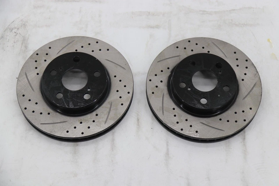 Rotores de freno delanteros perforados + pastillas de freno de cerámica para Toyota Prius Lexus CT200H- Foto 4 de 4