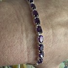 silver 925 Adjustable Closure Amethyst Sterling Tennis Bracelet sterling