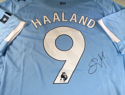 Erling Haaland / Autographed Manchester City Puma Drycell Soccer Jersey / COA