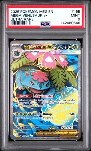 2025 POKEMON MEG EN-MEGA EVOLUTION ULTRA RARE #155 MEGA VENUSAUR EX PSA 9