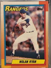 ***RARE ERROR*** Topps 1990 Nolan Ryan #1 Texas Rangers Base Set Baseball Card