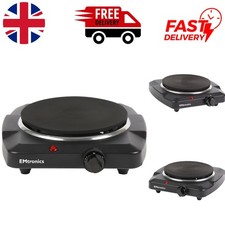Elegant Black Stainless Steel Portable Stove 185mm - 1500W, Temperature Control