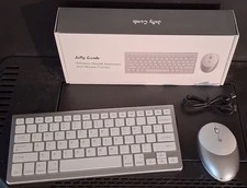 Gift!! Jelly Comb Wireless & BT Backlit Keyboard & Mouse Combo IWG-LJTZ01 White
