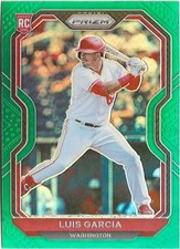 2021 Panini Prizm Luis Garcia Green Prizm SP RC Washington Nationals 