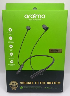 Oraimo Necklite Wireless Neckband Earbuds, Wearable around Neck Headphones. NEW