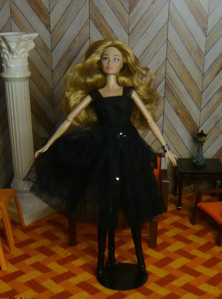 NEW! FR Barbie Black Sequin Witch Dress only NO DOLL Halloween