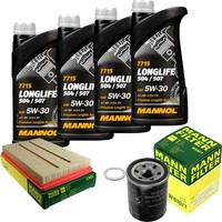 Mann Inspektionspaket 4L Mannol Longlife 5W-30 FüR Subaru Justy III 1.3 AWD